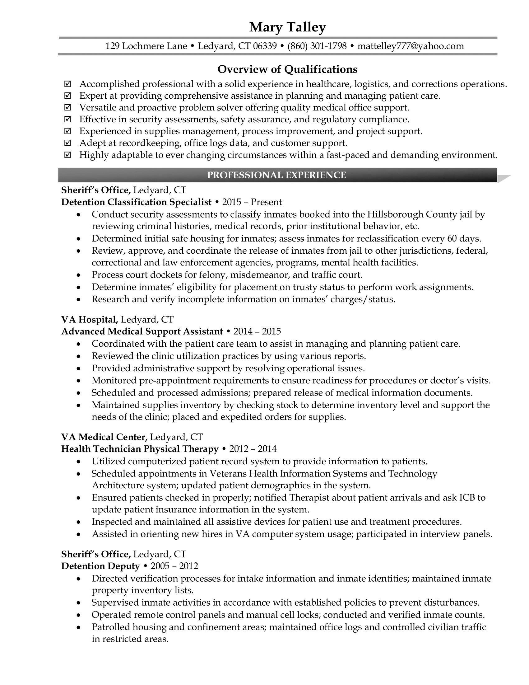 Free Example of Senior Level Resume in PDF